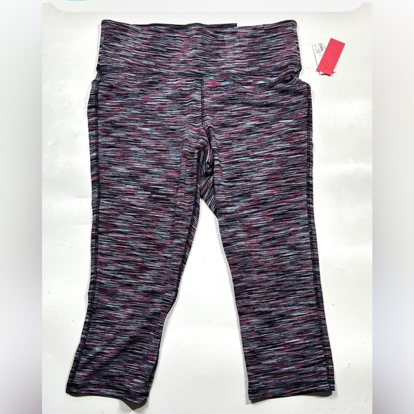 Livi Active Pants - NWT Livi Active Legging Power Crop stretch Purple & Multi SZ 14 / 16